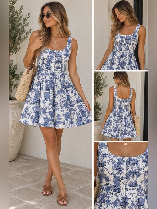 Cynthia Rowley Dresses & Skirts - NEW Cynthia Rowley Blue and White Floral Sundress